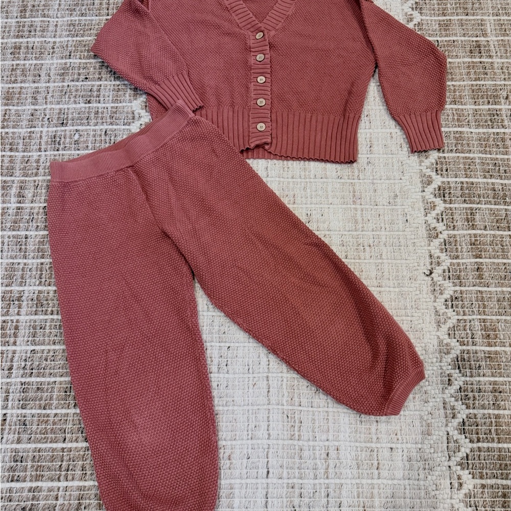Free People Knit Button-Up Set in Rust - Picture 4 of 7
